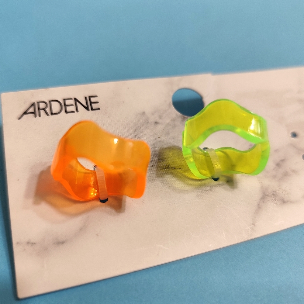 Free with $20+🍭Fashion Summer Transparent Colorful Open Ring Size 6/7